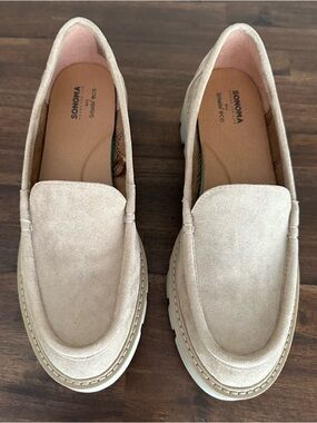 SONOMA Women’s Comfort Suede Loafers in Light Beige Size 7 Medium